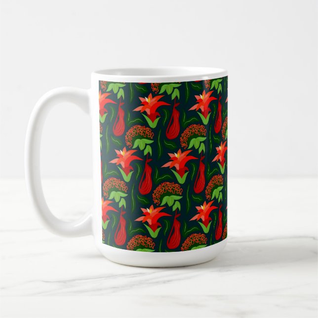 Colourful Exotic Flowers Leaves Pattern-23187 Kaffeetasse (Links)