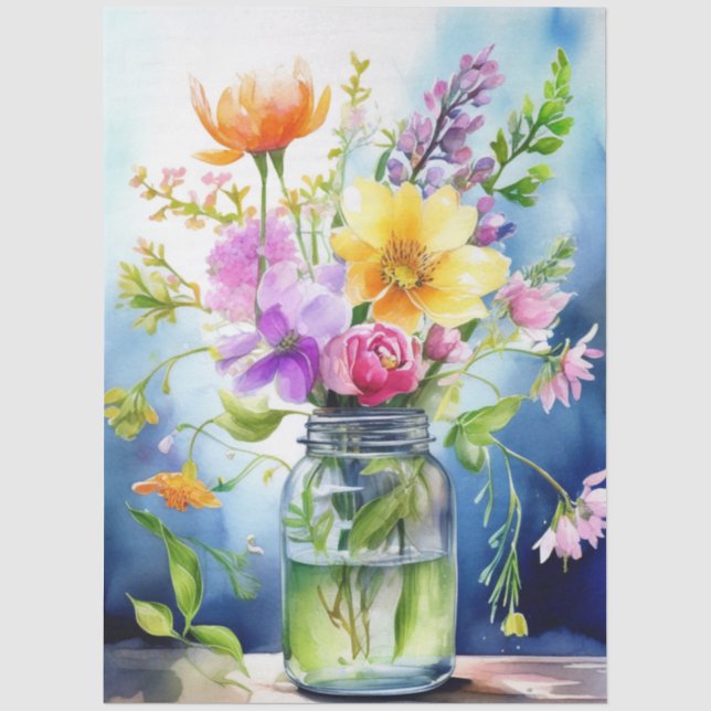 Colourful Flower Tissue Paper Seidenpapier (Vorderseite)