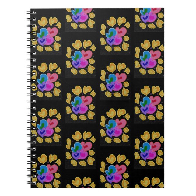 Colourful Hearts Design Notizblock (Vorderseite)