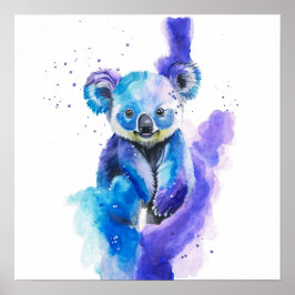 Colourful Koala Bear Watercolour Artwork Poster