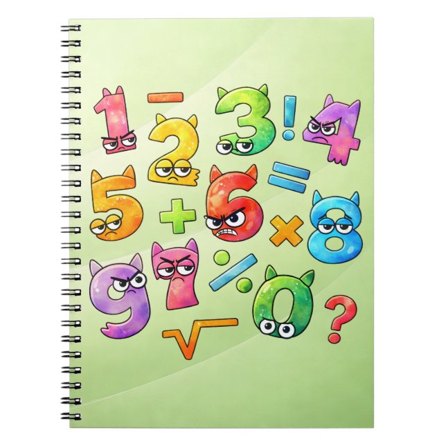 Colourful Maths Numbers Notebook for Primary Schoo Notizblock (Vorderseite)