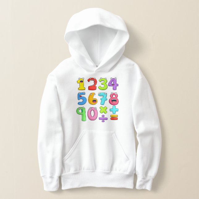 Colourful Numbers Maths Hoodie for Kids (Poser)