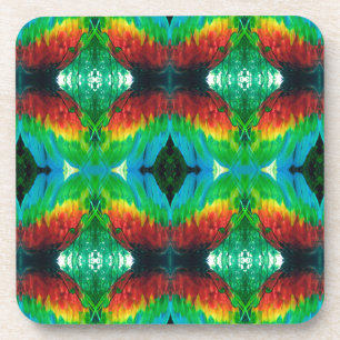 Colourful Parrot feathers pattern Getränkeuntersetzer