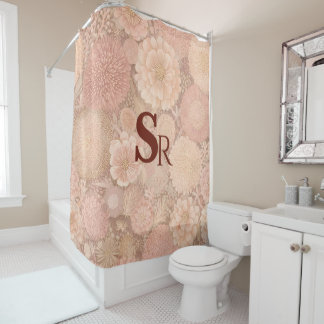 Colourful pastel floral Shower Curtain Duschvorhang