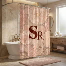 Colourful pastel floral Shower Curtain Duschvorhang