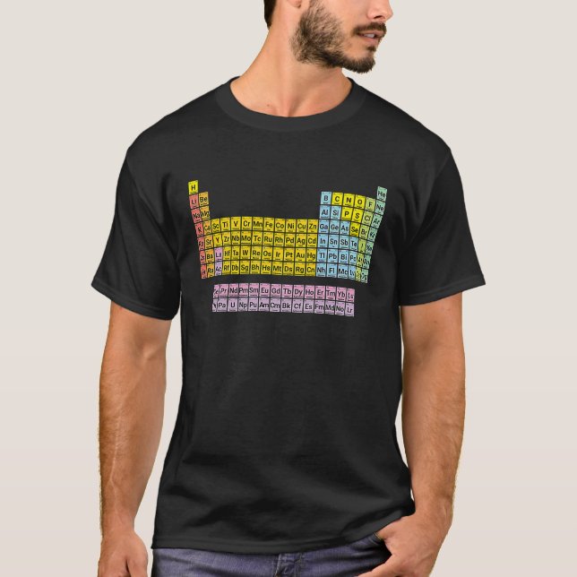 Colourful periodic table  chemistry T-Shirt (Vorderseite)