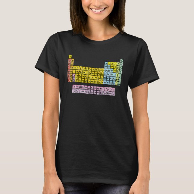 Colourful periodic table  chemistry T-Shirt (Vorderseite)