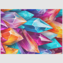 Colourful Rock Crystal Art Tissue Paper