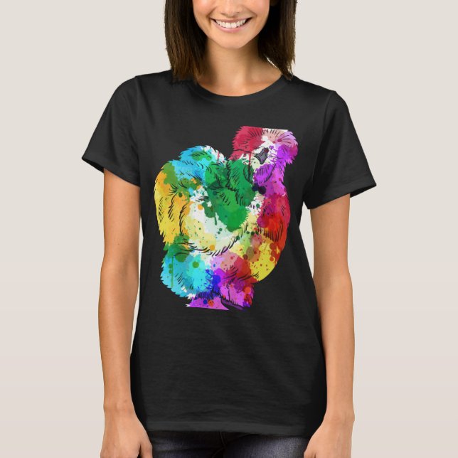 Colourful Silk Chicken Fan Animal T-Shirt (Vorderseite)