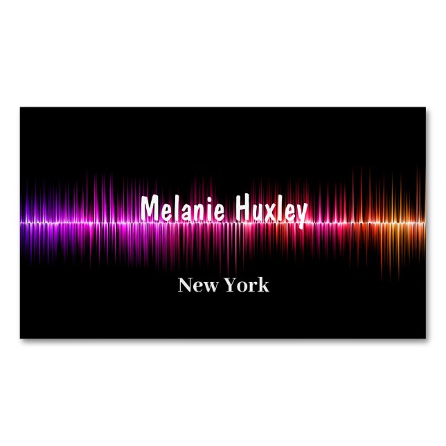 Colourful Sound Waves Magnetische Visitenkarte (Vorderseite)