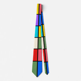 Colourful Square Grid Socks – Retro Geometric Krawatte