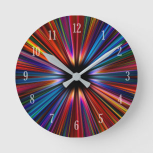 Colourful starburst explosion pattern runde wanduhr