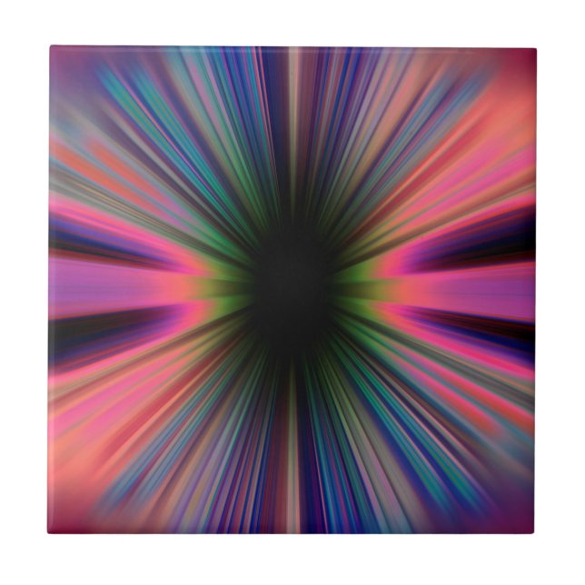 Colourful sunburst rays fliese (Vorderseite)