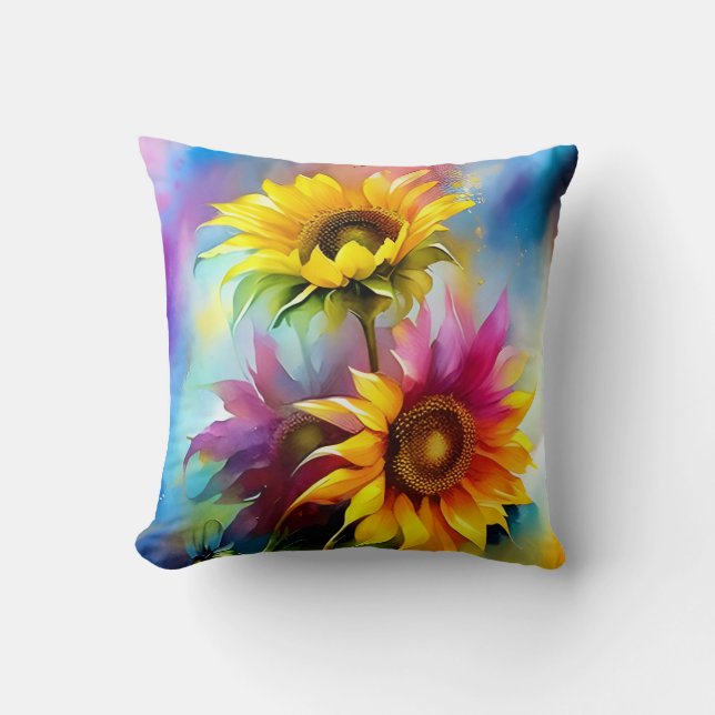 Colourful Sunflowers Kissen (Vorderseite)