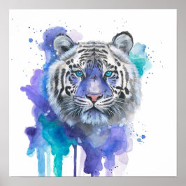 Colourful Tiger Watercolor Artwork Poster