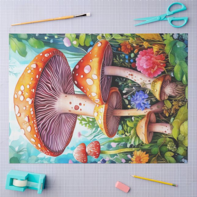 Colourful Wild MushroomsTissue Paper Seidenpapier (Basteln)