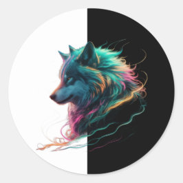 Colourful Wolf Sticker for any item surface. 