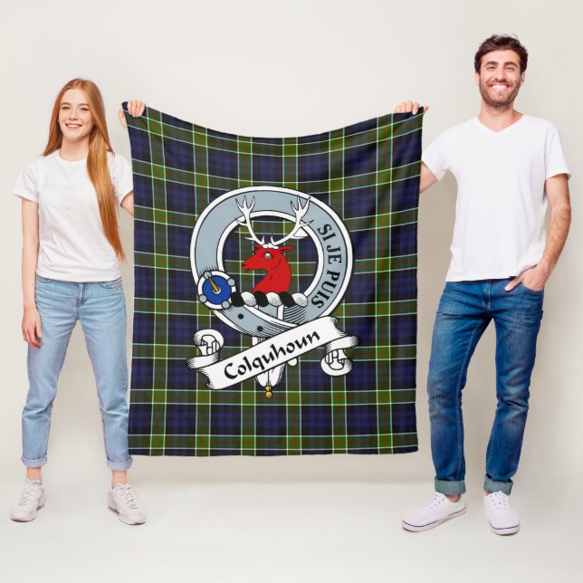 Colquhoun Clan Abzeichen Tartan Kariert Fleecedecke (Beispiel)