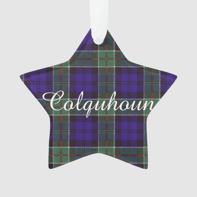 Colquhoun Clan karierter schottischer Tartan Ornament (Vorderseite)