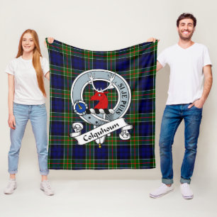 Colquhoun Modern Clan Abzeichen Tartan Kariert Fleecedecke