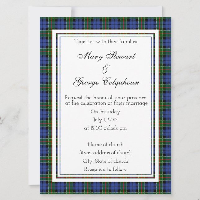 Colquhoun Scottish Wedding Einladung (Vorderseite)