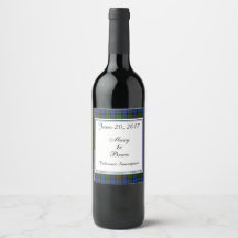 Colquhoun Scottish Wedding Wine Label