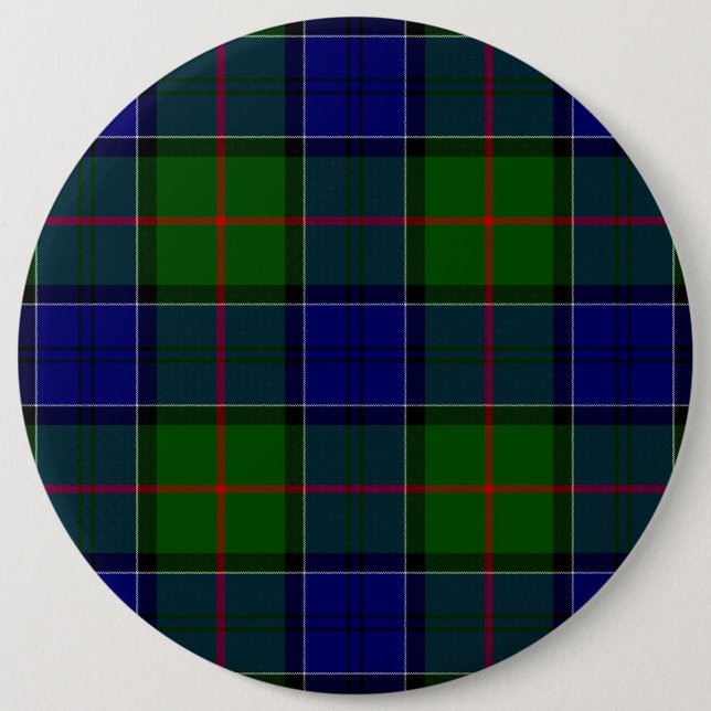 Colquhoun Tartan Blau kariert Button (Vorderseite)