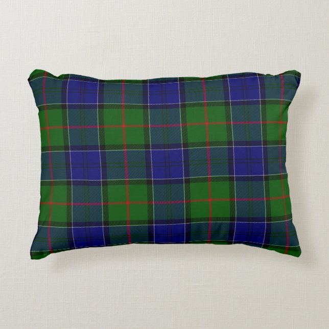 Colquhoun Tartan Blau kariert Dekokissen (Vorderseite)
