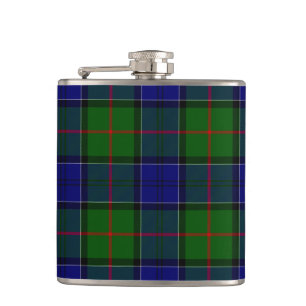 Colquhoun Tartan Blau kariert Flachmann