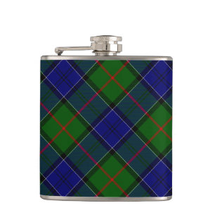 Colquhoun Tartan Blau kariert Flachmann