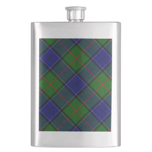 Colquhoun Tartan Blau kariert Flachmann