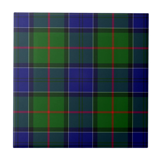 Colquhoun Tartan Blau kariert Fliese (Vorderseite)