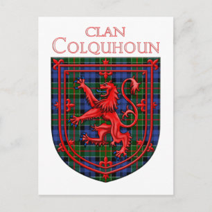 Colquhoun Tartan Scottish Kariert Lion Rampant Postkarte