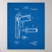 Colt 1911 Gun Patent - Blueprint