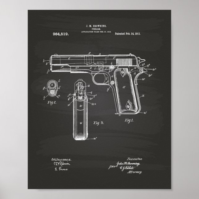 Colt .45 1911 Art des brevets - Tableau de bord (Devant)