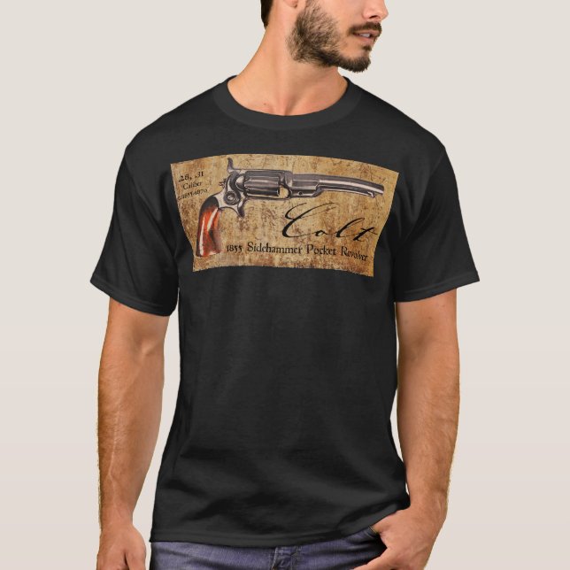Colt-Modell Sidehammer Taschen-Revolver-Entwurf T-Shirt (Vorderseite)