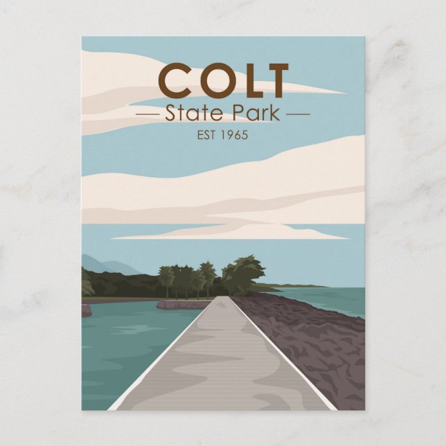 Colt Staat Park Rhode Island Vintag Postkarte (Vorderseite)