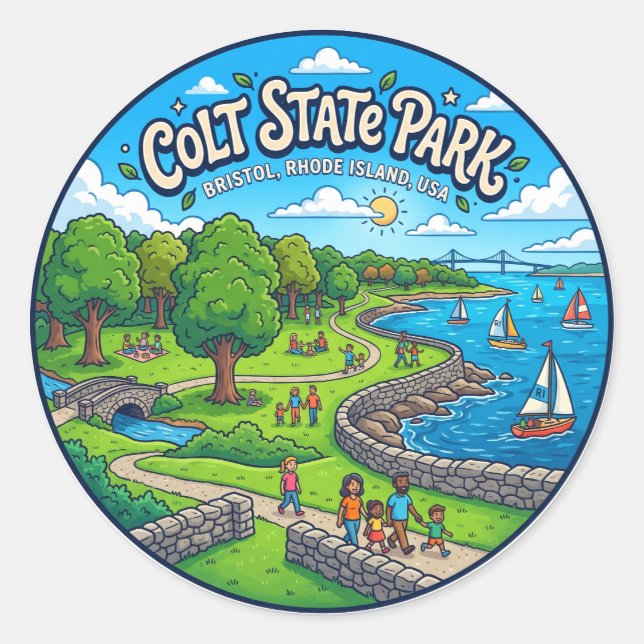 Colt State Park USA Runder Aufkleber (Vorderseite)