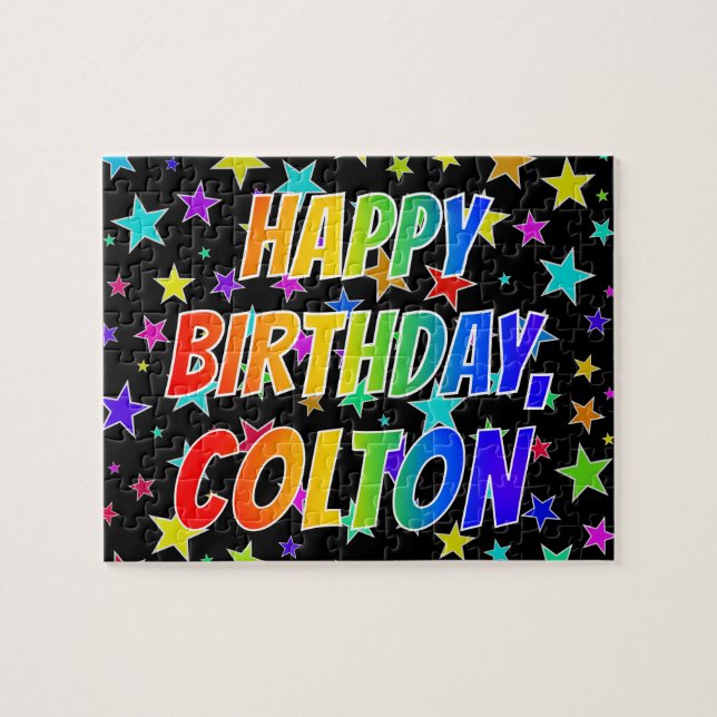 "COLTON" Vorname, Spaß "GLÜCKLICHER GEBURTSTAG" (Horizontal)