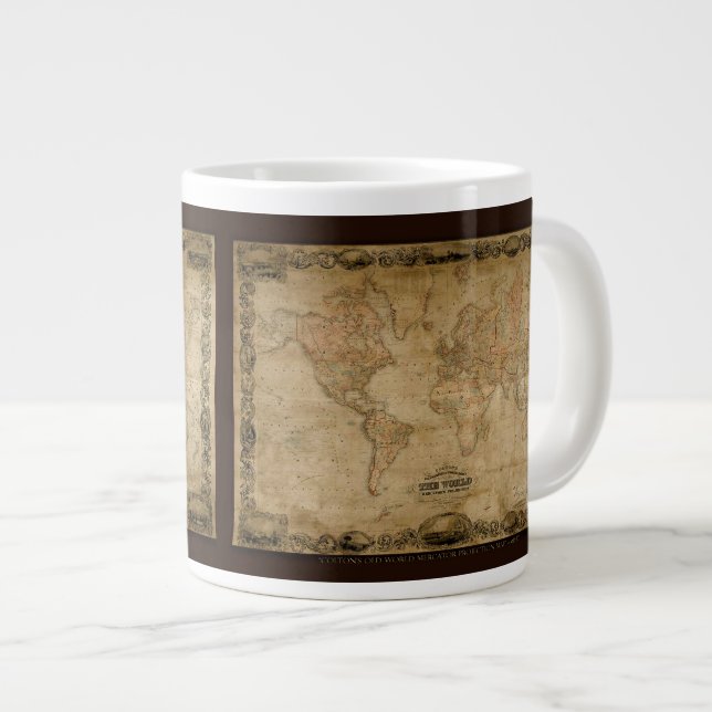 Coltons alte Weltkarte Jumbo-Soup-Mug Jumbo-Tasse (Vorderseite Rechts)