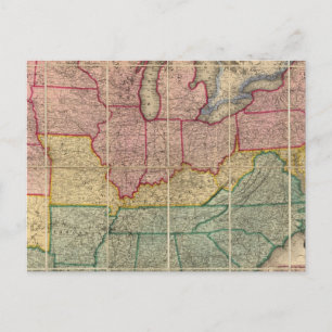 Colton's Railroad and Landkreis Map, Vereinigte St Postkarte