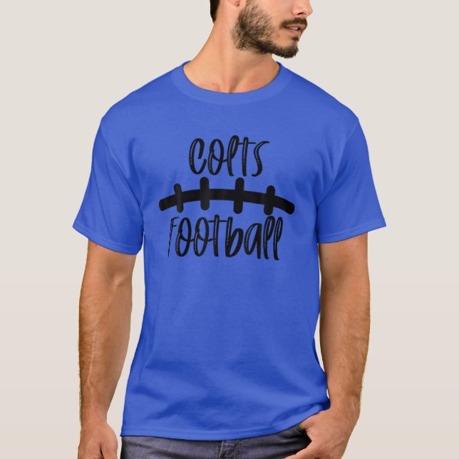 Colts Football School Spirit Team Mascot Game Nigh T-Shirt (Vorderseite)