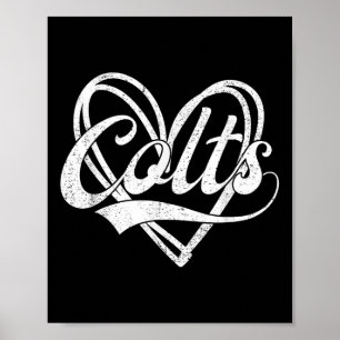 Colts Heart Name Vintag Retro Men Frauen Kind Mädc Poster