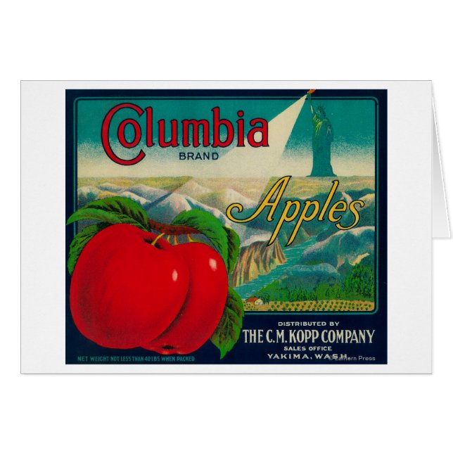 Columbia Apple Crate LabelYakima, WA (Vorderseite (Horizontal))