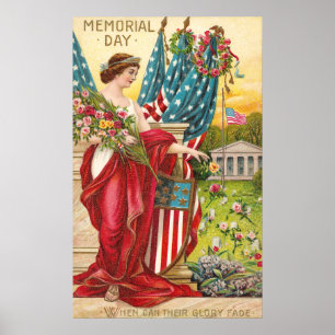 Columbia beobachtet Vintagen Gedenktag Poster