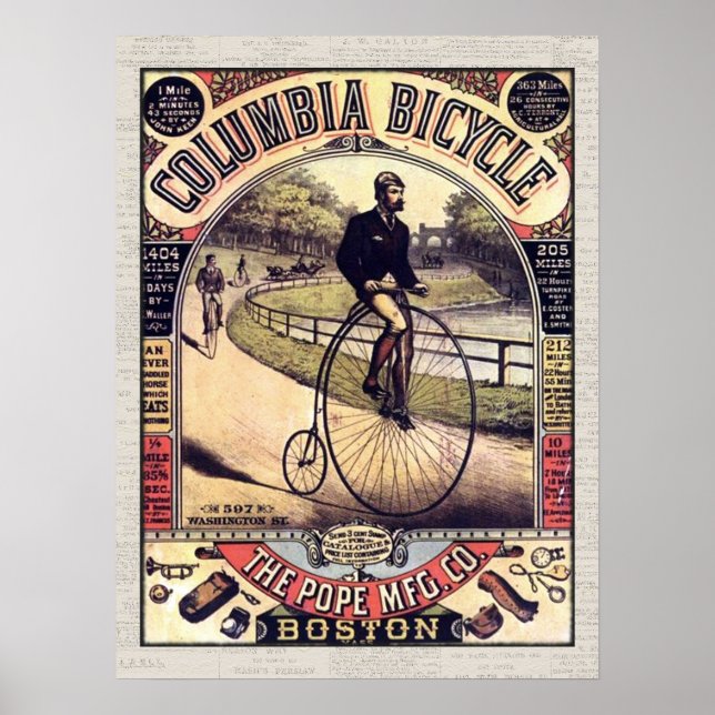 Columbia Bicycle Vintag Cyclist Poster (Vorne)