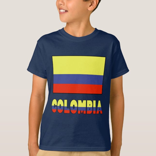Columbia Flag & Name Border T-Shirt (Vorderseite)