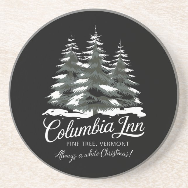 Columbia Inn Pine Tree Vermont A White Christmas Getränkeuntersetzer (Vorne)