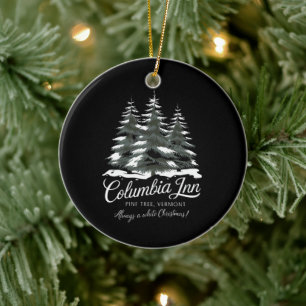 Columbia Inn Pine Tree Vermont A White Christmas Keramik Ornament