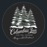 Columbia Inn Pine Tree Vermont A White Christmas Runder Aufkleber<br><div class="desc">Columbia Inn Pine Tree Vermont A White Christmas</div>